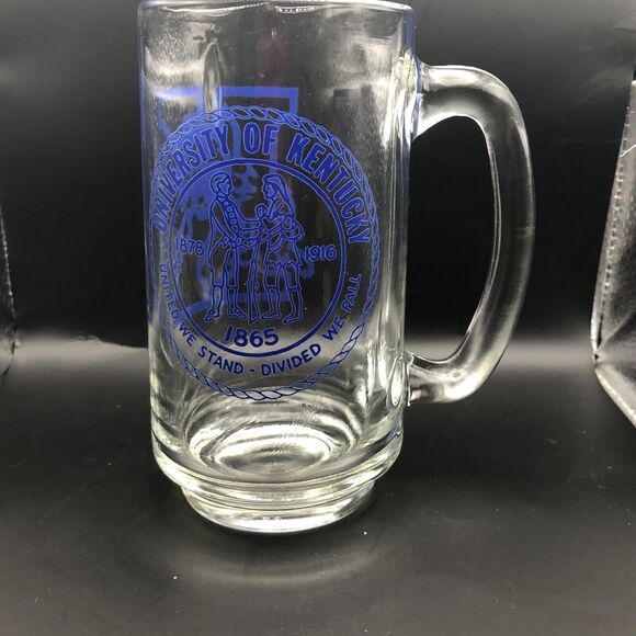VINTAGE University Of Kentucky UK Wildcats Logo Glass Mug Beer Stein - Picture 4 of 4